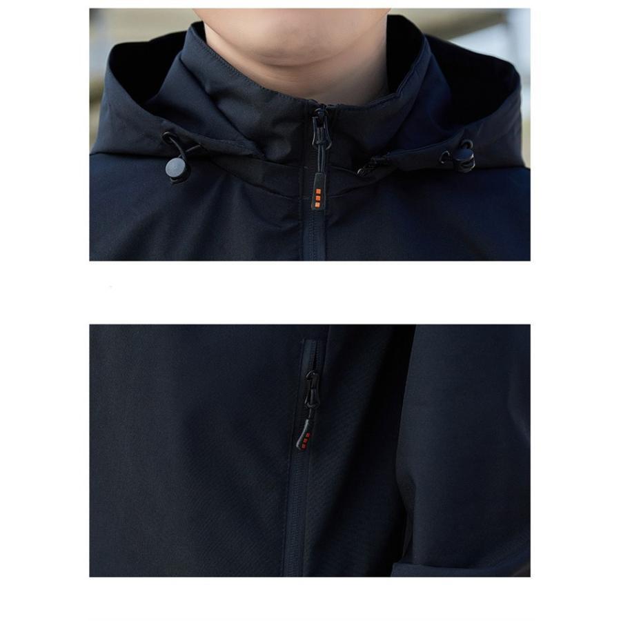 マウンテン秋 メンズ 長袖 ジップアップ フード付き ライトアウター カジュアル かっこいい おしゃれ トップス 