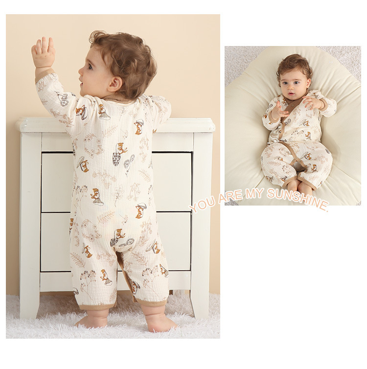 赤ちゃん カバーオール ベビー 甚平 ロンパース ガーゼ 写真撮影 出産祝い 退院 可愛い ベビー服 パンダ おしゃれ 浴衣 お宮参り 長袖 新生児 出産準備 パジャマ