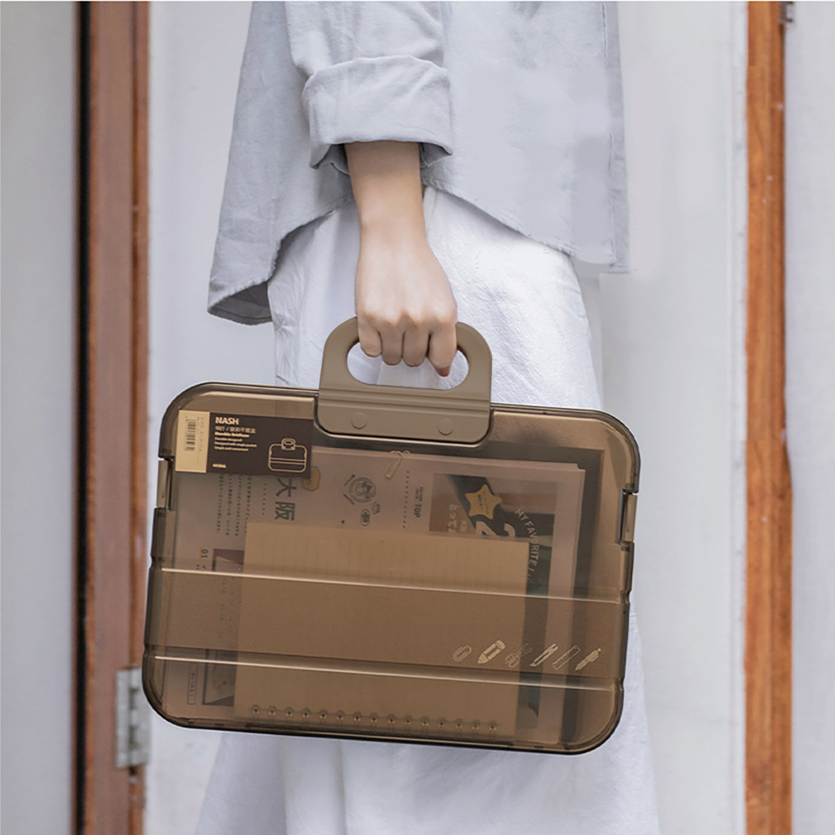 クリアファイルバッグ ファイルバッグ 書類入れ バッグ A4 クリア 書類 収納ケース 