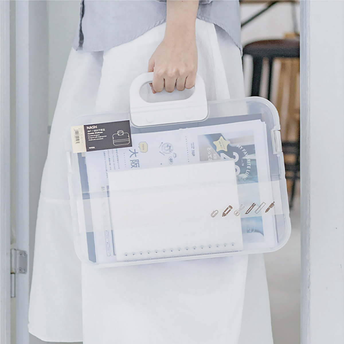 クリアファイルバッグ ファイルバッグ 書類入れ バッグ A4 クリア 書類 収納ケース 