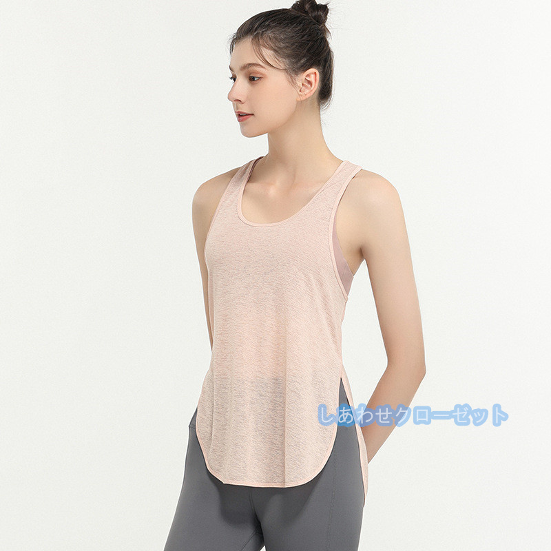 ヨガウェア レディース トップス 袖なし Tシャツ ホットヨガ 速乾 重ね着 吸汗 スポーツウェア ランニングウェア フィットネス おしゃれ かわいい 