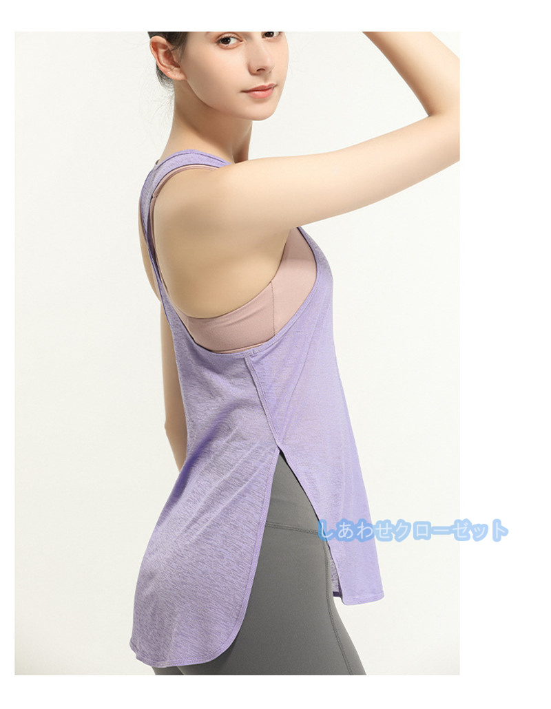 ヨガウェア レディース トップス 袖なし Tシャツ ホットヨガ 速乾 重ね着 吸汗 スポーツウェア ランニングウェア フィットネス おしゃれ かわいい 