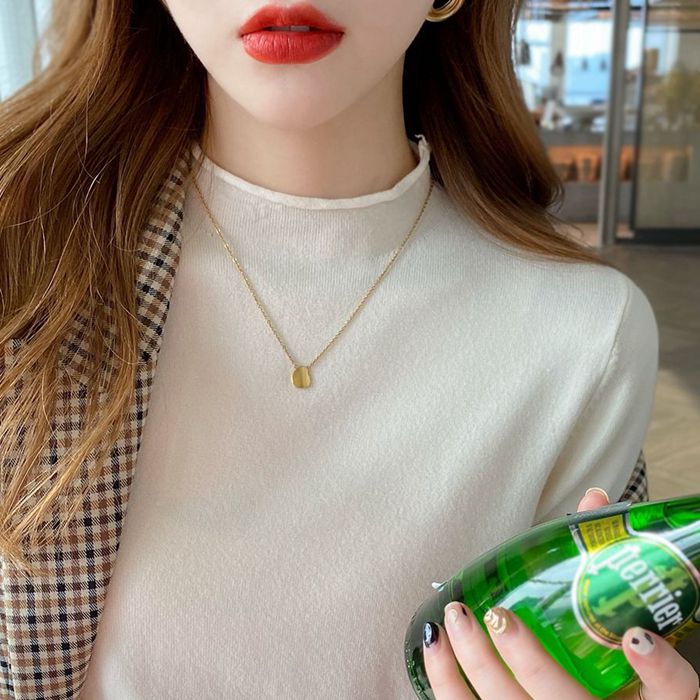 ニットソー ニット レディース トップス カラバリ 長袖 エレ春秋 ニットインナー ハイネック 可愛い 薄手 おしゃれ 無地 