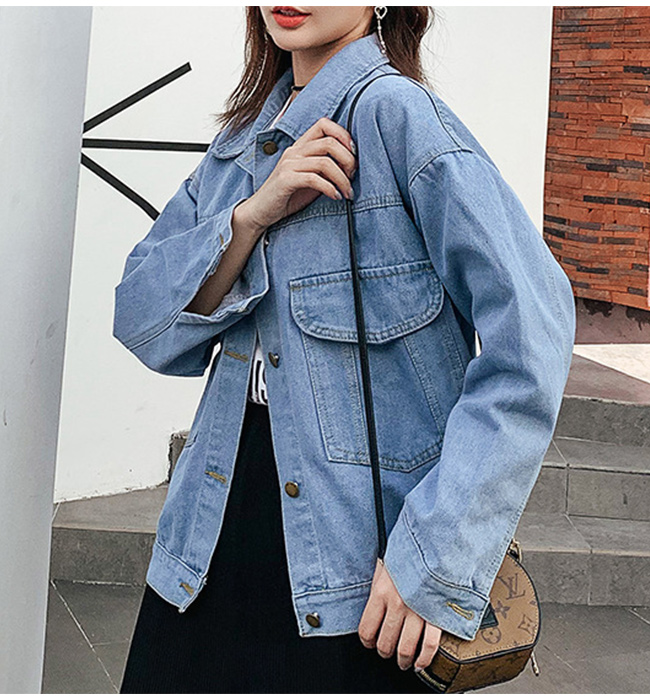 デニムジャケット Gジャン アウター レディース トップス オーバーサイズ ジージャン 無地 体型カバー ゆったり 可愛い 大人女子 シンプル カジュアル 