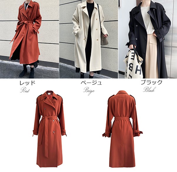 トレンチコート レディース 秋コート 小柄 着やせ 大きいサイズ 秋服 春 秋物 トレンチ ネイビー ベージュ アウター 秋 コート 