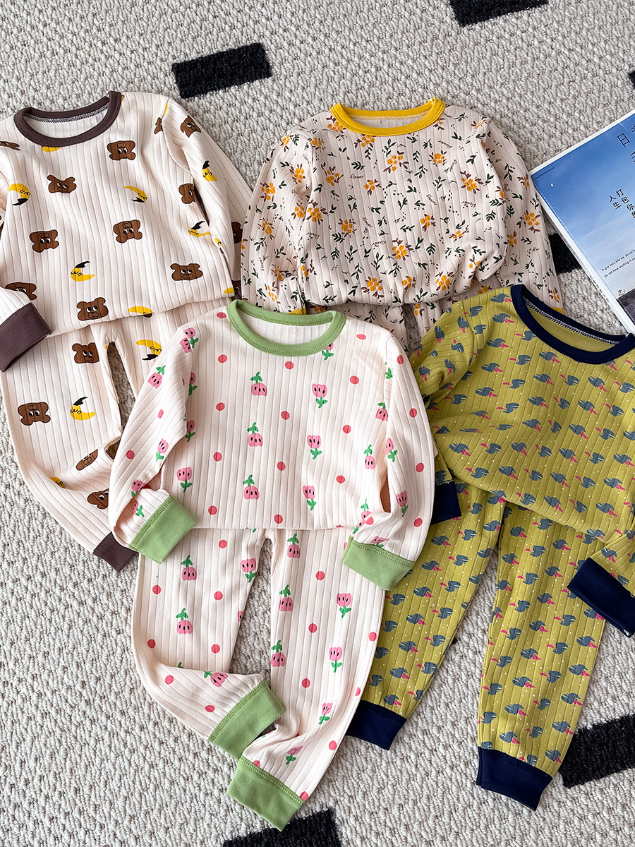 パジャマ ベビー キッズ 長袖 子供 こども 幼児 おしゃれ 綿 部屋着 秋 冬 コットン かわいい 子供服 男の子 上下セット 長ズボン 寝巻き 女の子 ルームウエア 