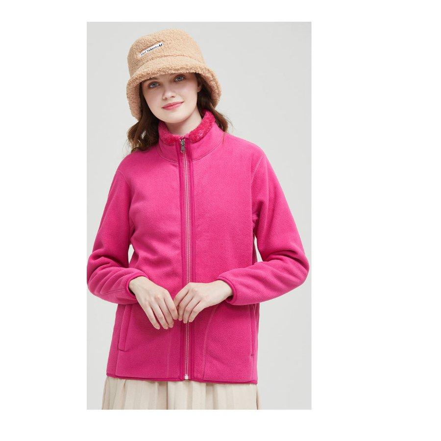 ボアジャケット 立ち襟 両面着用 レディース フリースジャケット ハイネック モコモコ リバーシブル ボアブルゾン メンズ サンゴマイヤー 送料無料 