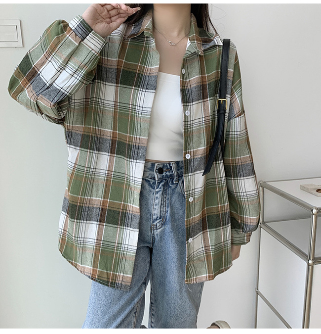 シャツ レディース トップス チェックシャツ ブラウス ネルシャツ オーバーサイズ チェック柄 ゆったり 長袖 カジュアル 
