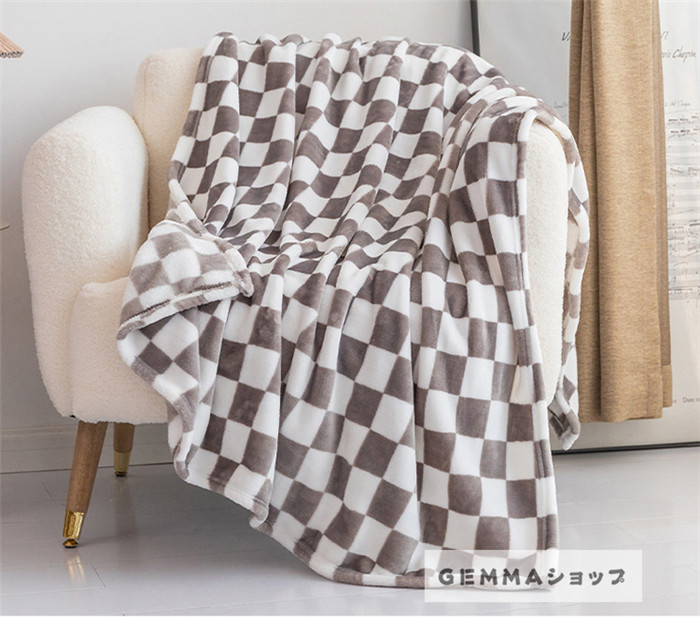 掛け毛布 ブランケット ひざ掛け お昼寝 シングル あたたかい 格子縞 もこもこ チェック柄 チェッカー柄 柔らかい 