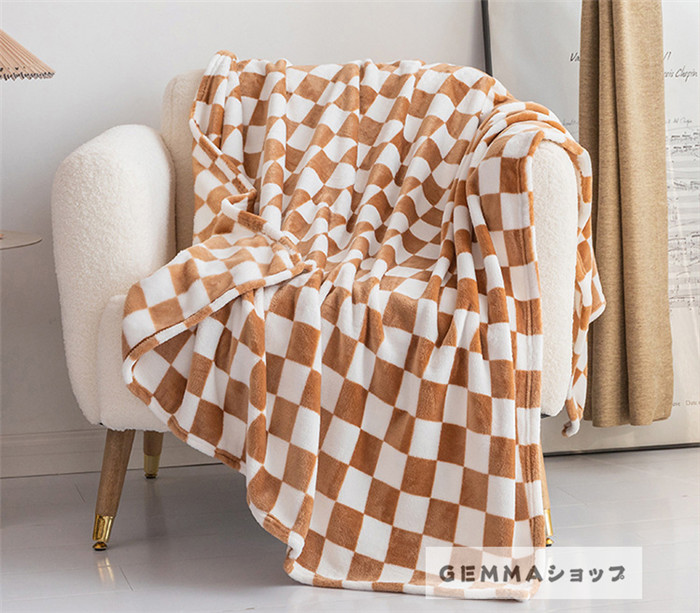 掛け毛布 ブランケット ひざ掛け お昼寝 シングル あたたかい 格子縞 もこもこ チェック柄 チェッカー柄 柔らかい 
