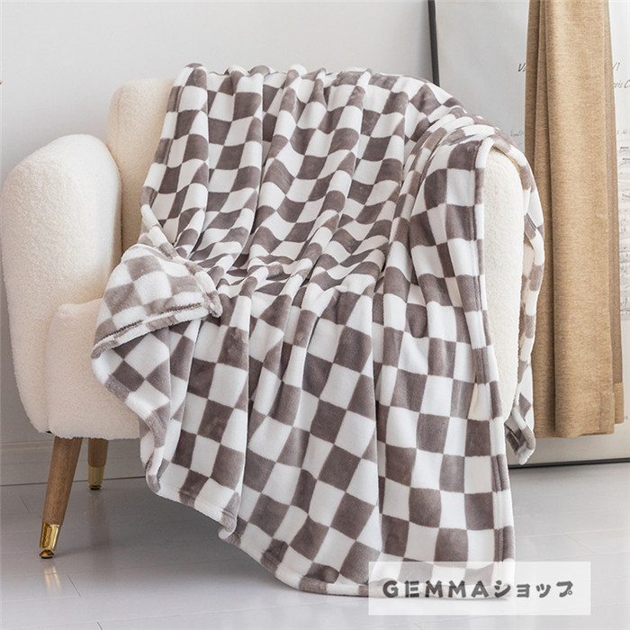 掛け毛布 ブランケット ひざ掛け お昼寝 シングル あたたかい 格子縞 もこもこ チェック柄 チェッカー柄 柔らかい 