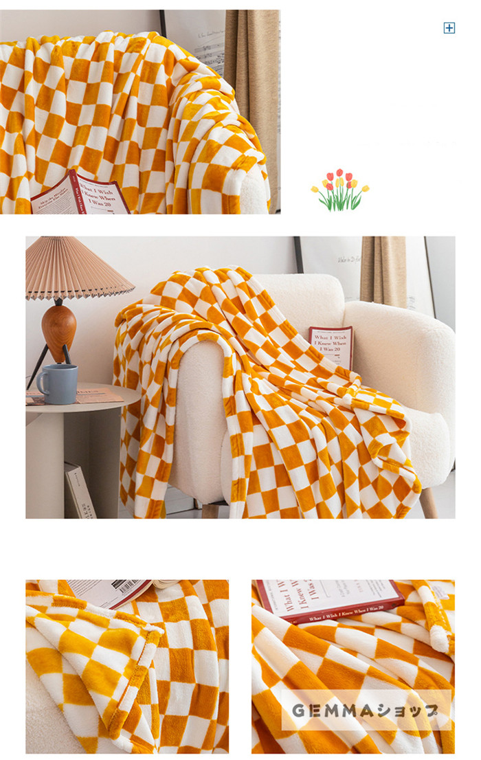 掛け毛布 ブランケット ひざ掛け お昼寝 シングル あたたかい 格子縞 もこもこ チェック柄 チェッカー柄 柔らかい 