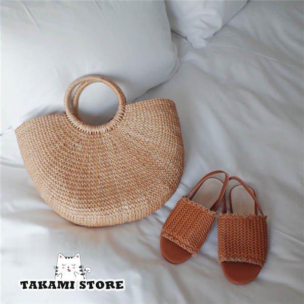 かごバッグ レディース 手提げバッグ ハンドバッグ トートバッグ バッグ 旅行 草編みバッグ 女性用 ビーチ 大容量 カバン 外出 軽量 海 多機能 鞄 森カール 