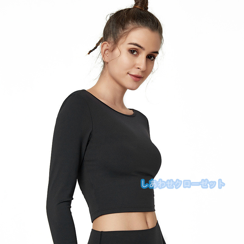 ヨガウェア レディース トップス 長袖 Tシャツ ホットヨガ ランニングウェア おしゃれ フィットネス 重ね着 速乾 かわいい 吸汗 スポーツウェア 
