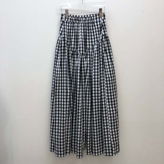 ロングスカート レディース マキシ丈 ロング丈 スカート ハイウエスト 秋 冬 チェック柄 ウエストゴム 無地 ボ体型カバー 