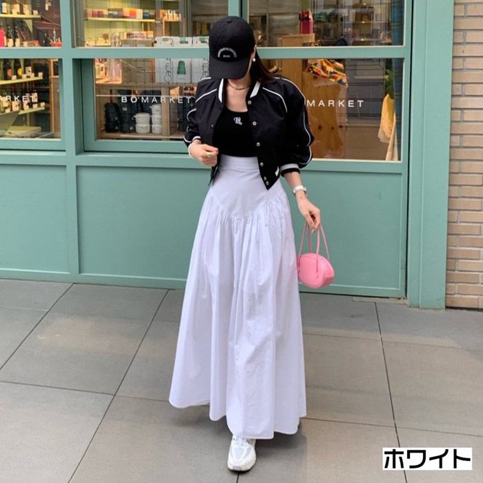 ロングスカート レディース マキシ丈 ロング丈 スカート ハイウエスト 秋 冬 チェック柄 ウエストゴム 無地 ボ体型カバー 