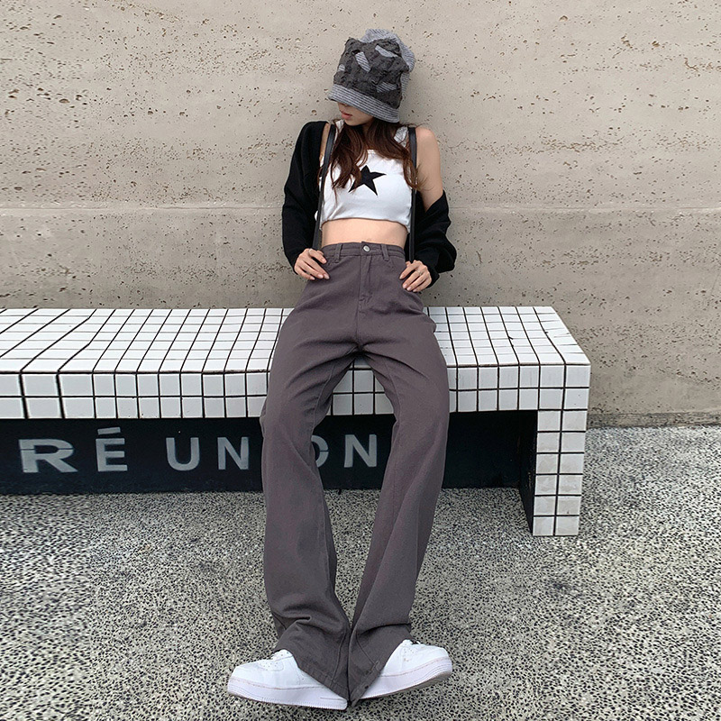 デニム レディース パンツ ストレート デニムパンツ ワイドパンツ ボゴムストレッチ 美脚 ハイウエスト 脚長 