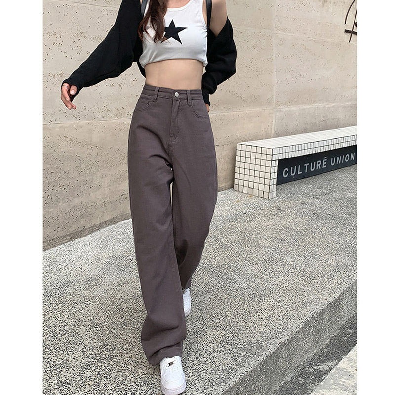 デニム レディース パンツ ストレート デニムパンツ ワイドパンツ ボゴムストレッチ 美脚 ハイウエスト 脚長 