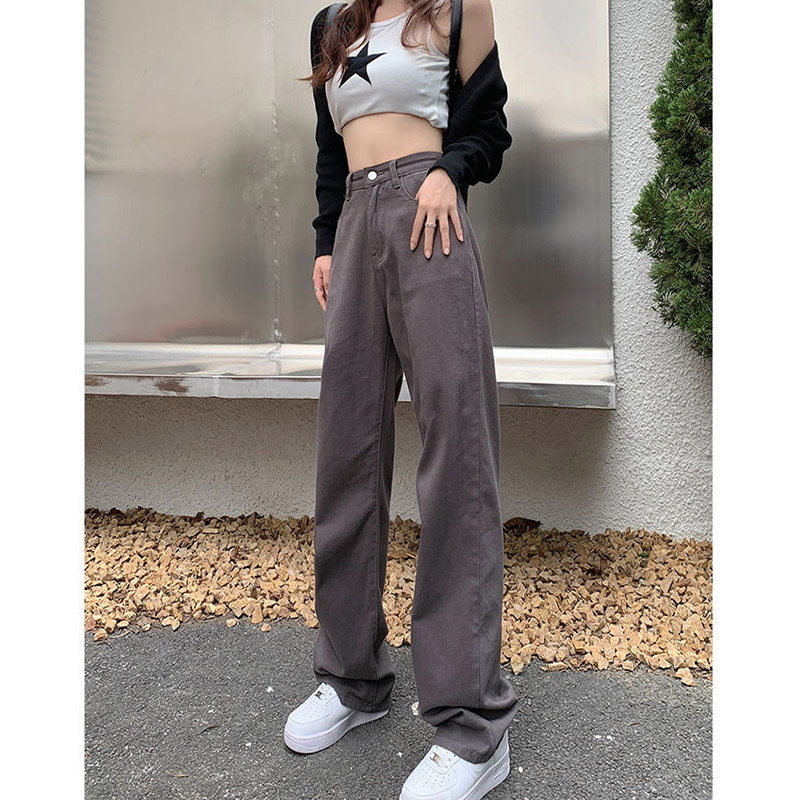 デニム レディース パンツ ストレート デニムパンツ ワイドパンツ ボゴムストレッチ 美脚 ハイウエスト 脚長 