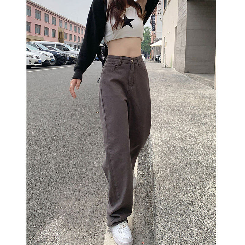 デニム レディース パンツ ストレート デニムパンツ ワイドパンツ ボゴムストレッチ 美脚 ハイウエスト 脚長 
