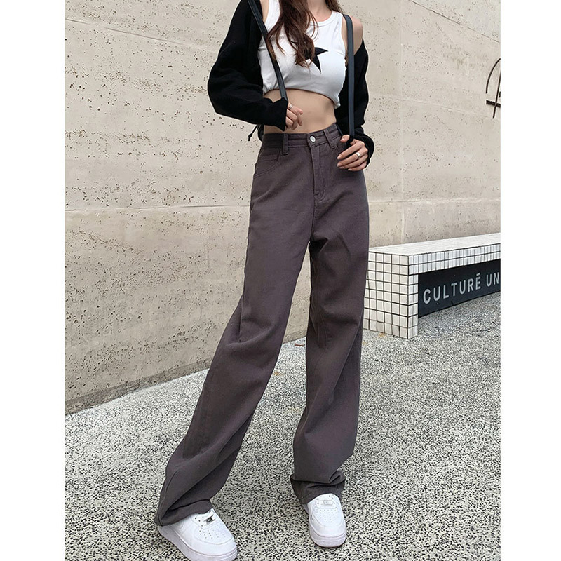デニム レディース パンツ ストレート デニムパンツ ワイドパンツ ボゴムストレッチ 美脚 ハイウエスト 脚長 