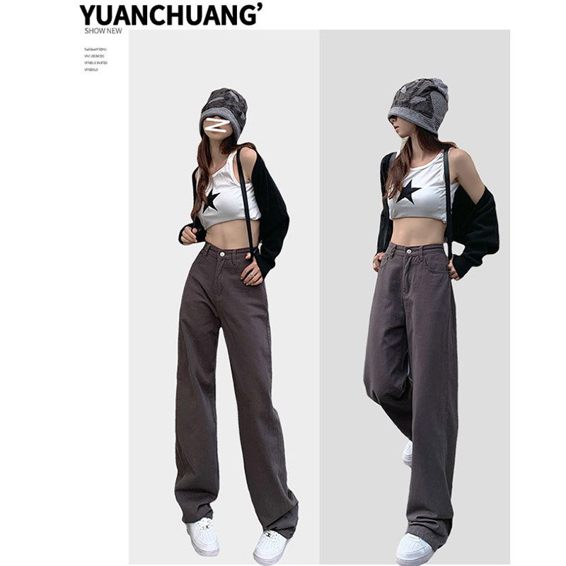 デニム レディース パンツ ストレート デニムパンツ ワイドパンツ ボゴムストレッチ 美脚 ハイウエスト 脚長 