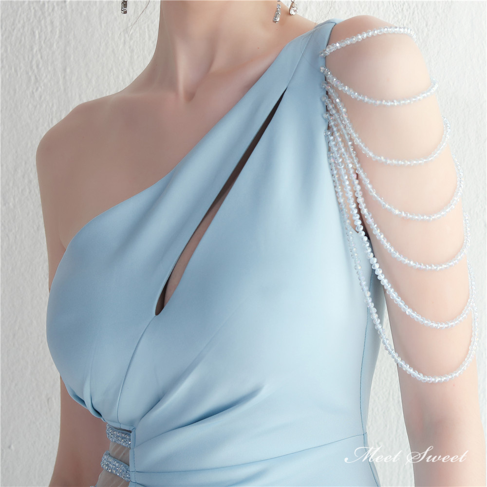 カラードレス マーメイドドレス パーティードレス ウェディングドレス ワンショルダー スリット ノースリーブ 演奏会 結婚式 ロングドレス 披露宴 二次会 発表会