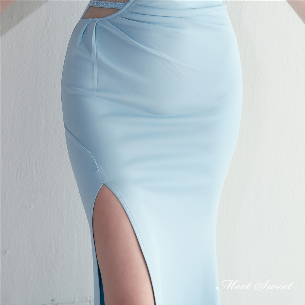 カラードレス マーメイドドレス パーティードレス ウェディングドレス ワンショルダー スリット ノースリーブ 演奏会 結婚式 ロングドレス 披露宴 二次会 発表会