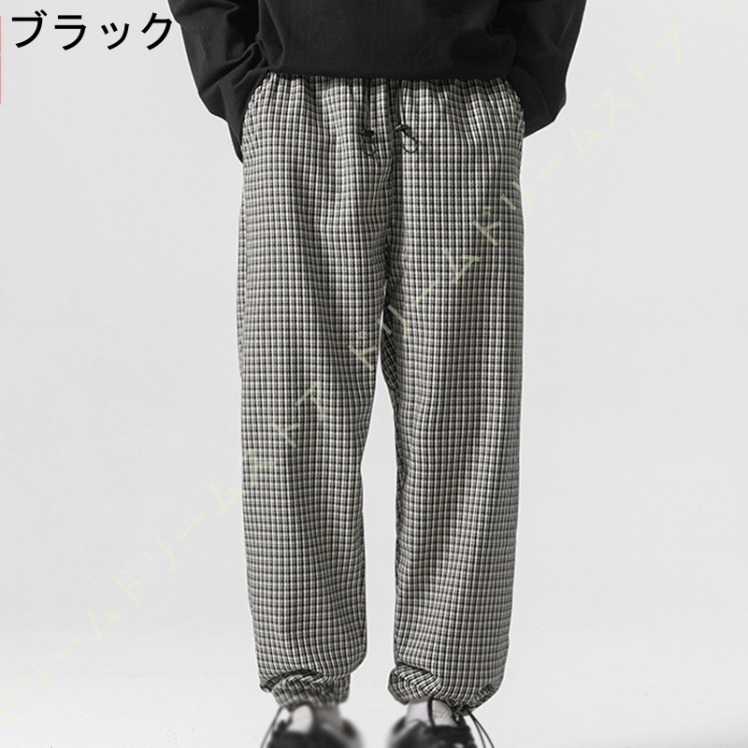 メンズ 大きいサイズ ズボン ワイドパンツ バギーパンツ メンズ ダンス ワイドパンツ ユニセックス チェック柄 テーパードパンツ カーゴパンツ レディース 