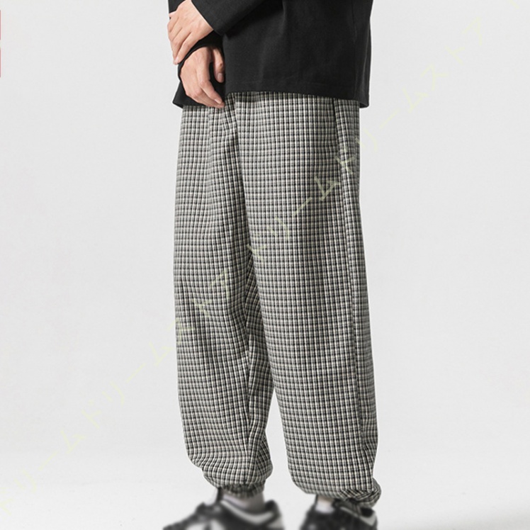 メンズ 大きいサイズ ズボン ワイドパンツ バギーパンツ メンズ ダンス ワイドパンツ ユニセックス チェック柄 テーパードパンツ カーゴパンツ レディース 
