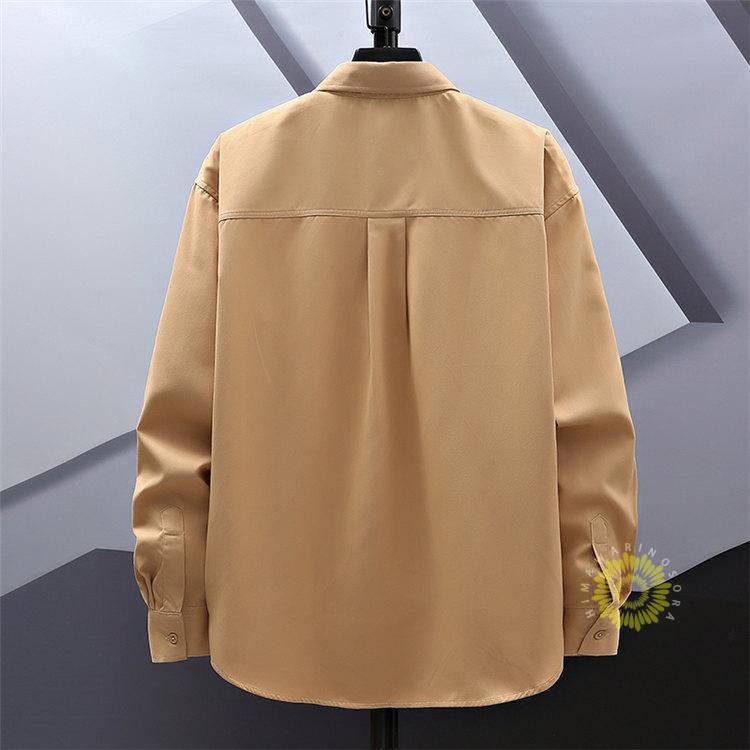 シャツ 白シャツ メンズ 長袖シャツ カジュアルシャツ 無地 秋服2023 秋 ファッション トップス 通勤 ワインシャツ 