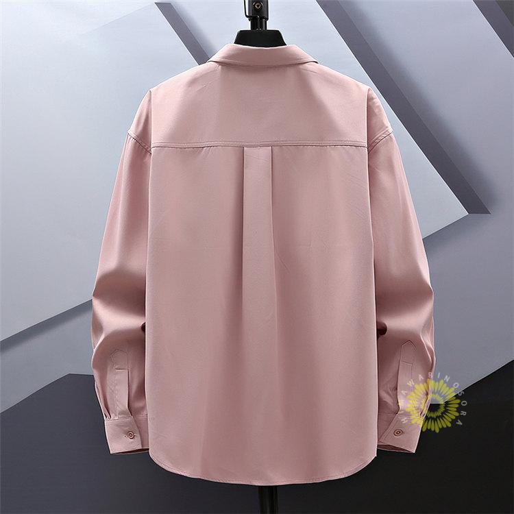 シャツ 白シャツ メンズ 長袖シャツ カジュアルシャツ 無地 秋服2023 秋 ファッション トップス 通勤 ワインシャツ 