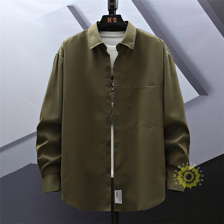 シャツ 白シャツ メンズ 長袖シャツ カジュアルシャツ 無地 秋服2023 秋 ファッション トップス 通勤 ワインシャツ 