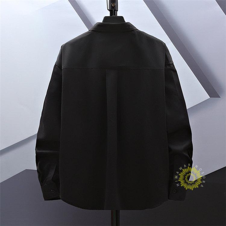 シャツ 白シャツ メンズ 長袖シャツ カジュアルシャツ 無地 秋服2023 秋 ファッション トップス 通勤 ワインシャツ 