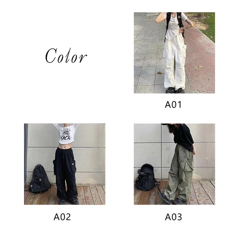 カーゴパンツ レディース ミリタパンツ ワイドパンツ ウエストゴム テーパードパンツ ヒップホップ ワークパンツ ロング丈 ダンス衣装 ゆったり 