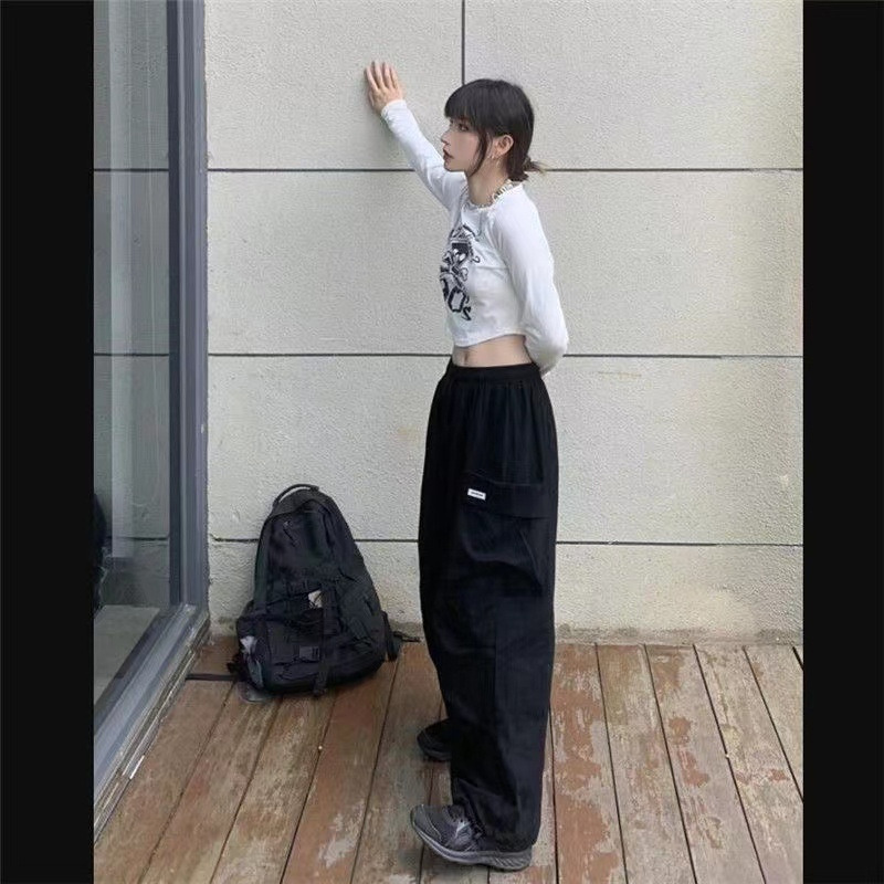 カーゴパンツ レディース ミリタパンツ ワイドパンツ ウエストゴム テーパードパンツ ヒップホップ ワークパンツ ロング丈 ダンス衣装 ゆったり 