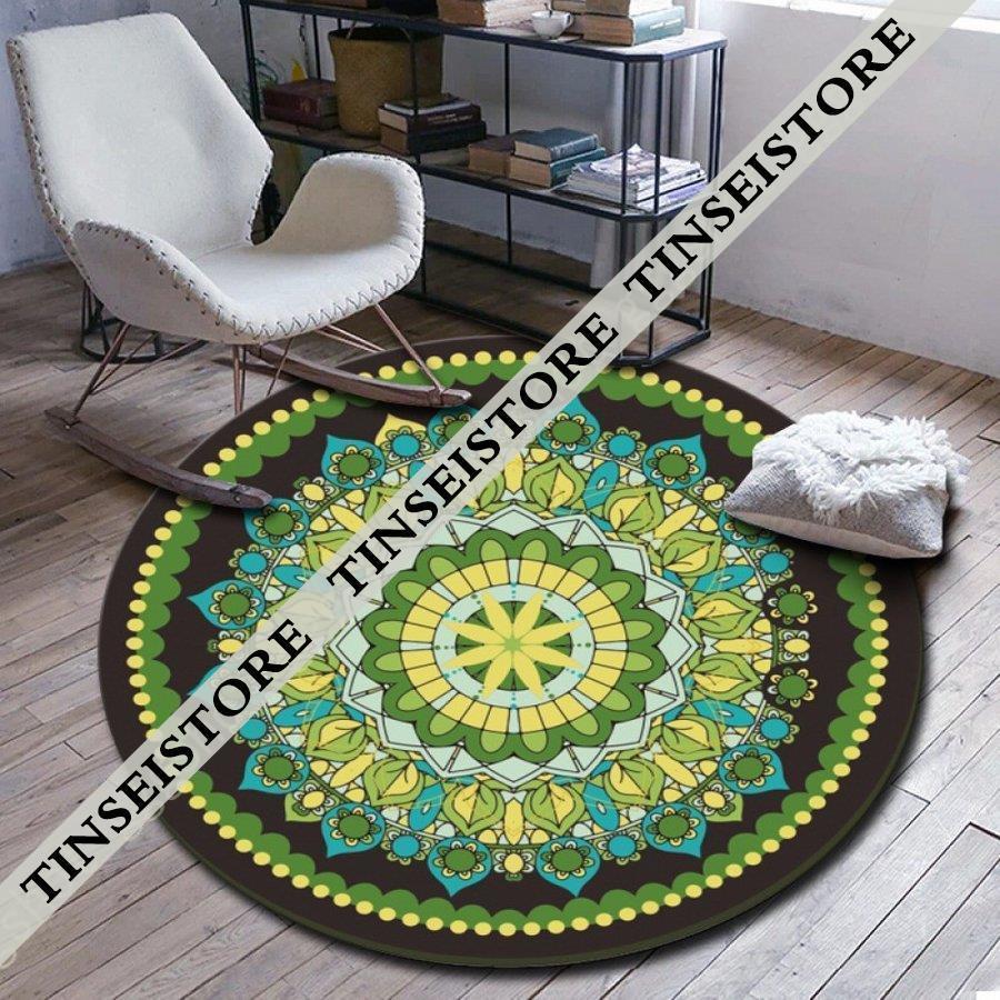 ラグカーペット レトロ トルコ風 マンダラフラワー フロアマット 滑り止め 寝室 四季通用 デンカーペット キリム調 センターラグ トルコ絨毯 抽象芸術 花模様 