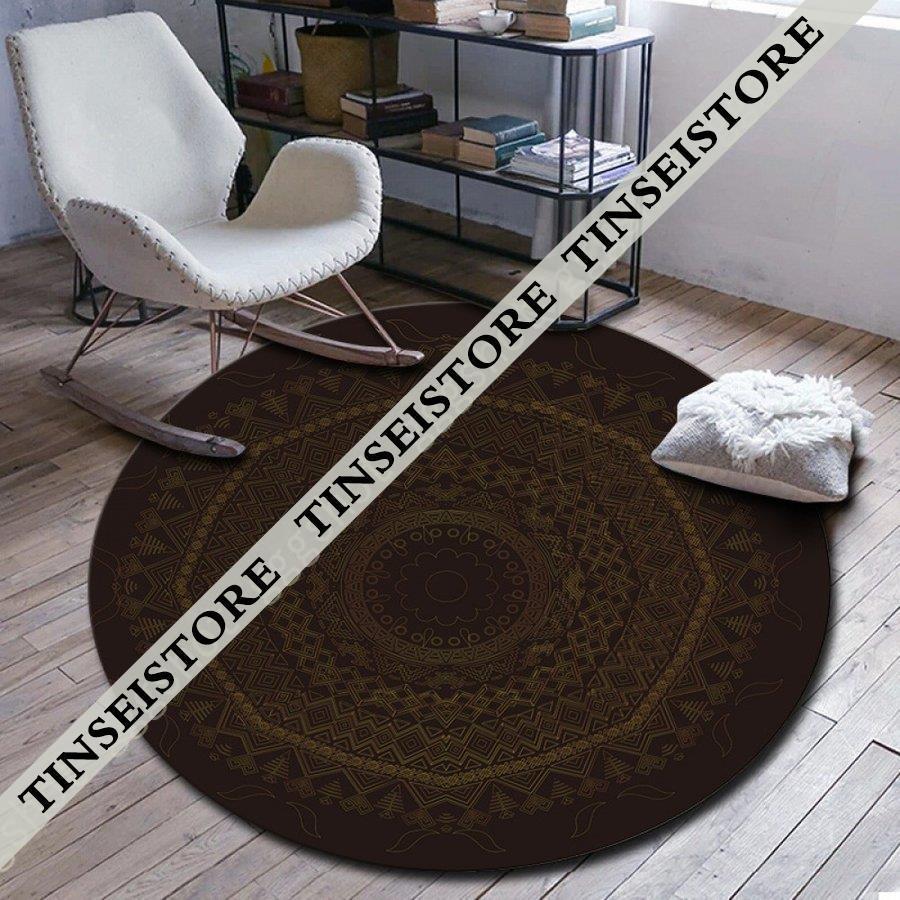 ラグカーペット レトロ トルコ風 マンダラフラワー フロアマット 滑り止め 寝室 四季通用 デンカーペット キリム調 センターラグ トルコ絨毯 抽象芸術 花模様 