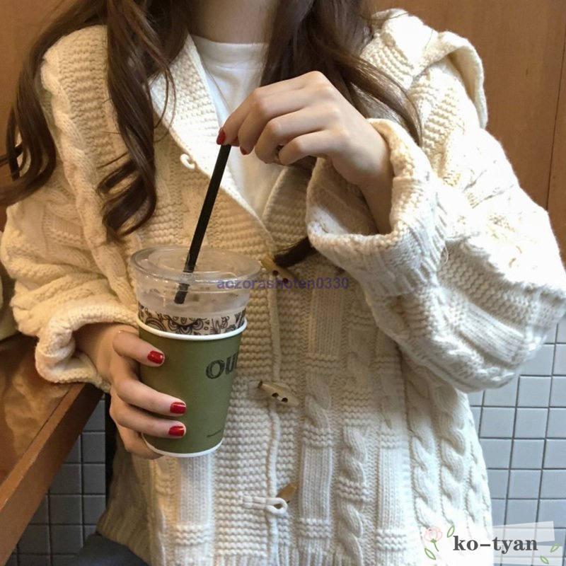 ニットカーディガンアウタージャケットセーター長袖レディース洗えるニット体型カバー大きいサイズ  