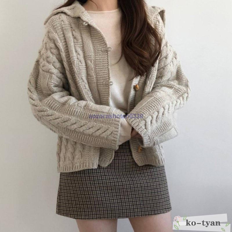 ニットカーディガンアウタージャケットセーター長袖レディース洗えるニット体型カバー大きいサイズ  