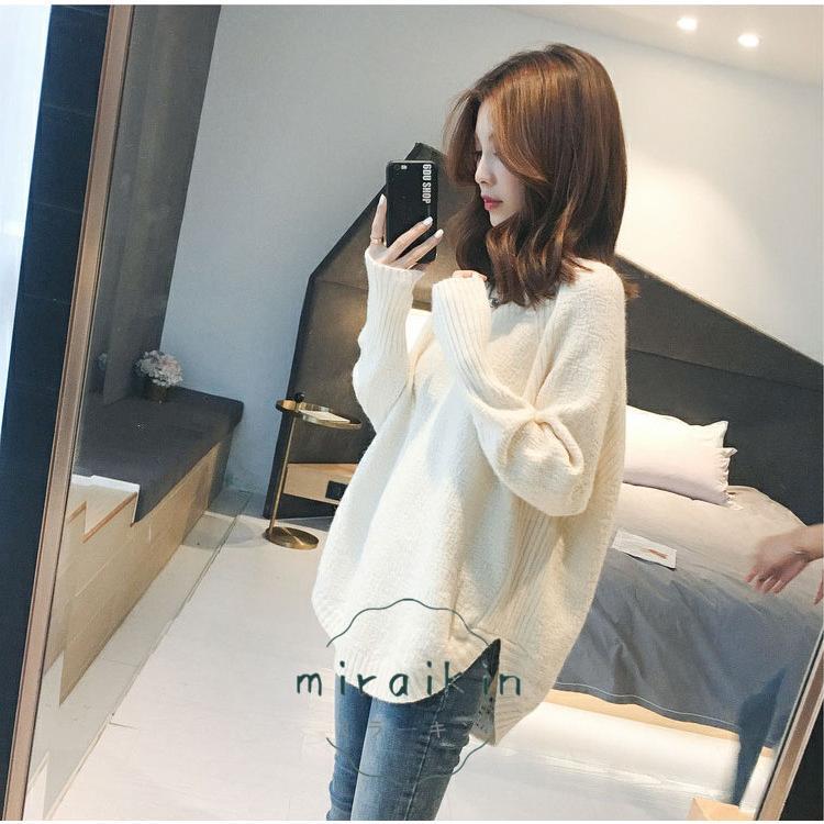 チュニック トップス ニット セーター レディース ラウンドヘム模様編みニット 女性 長袖 かわいい 春 冬 薄手 トップス 秋 ゆったり スリット入り 