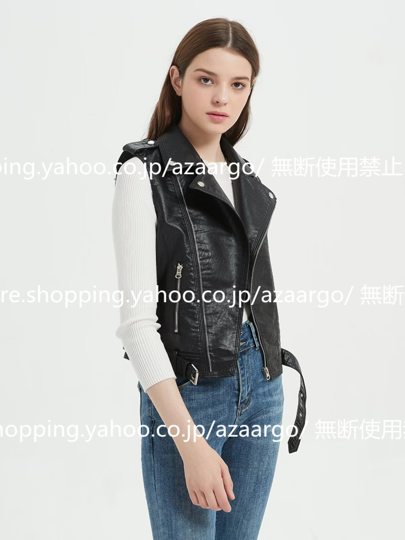 春夏秋冬 PU ベスト レディース レザーベスト おしゃれ バイク用ベスト 通勤 ベスト前開き フォーマル カジュアル チョッキ ジレベスト 