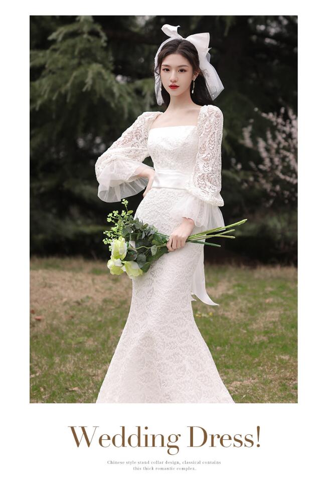 ウエディングドレス マーメイドドレス レース 刺繍 ロング イブニングドレス 演奏会 花嫁 結婚式 披露宴 サテン お呼ばれ ドレス ピアノ発表会 二次会 