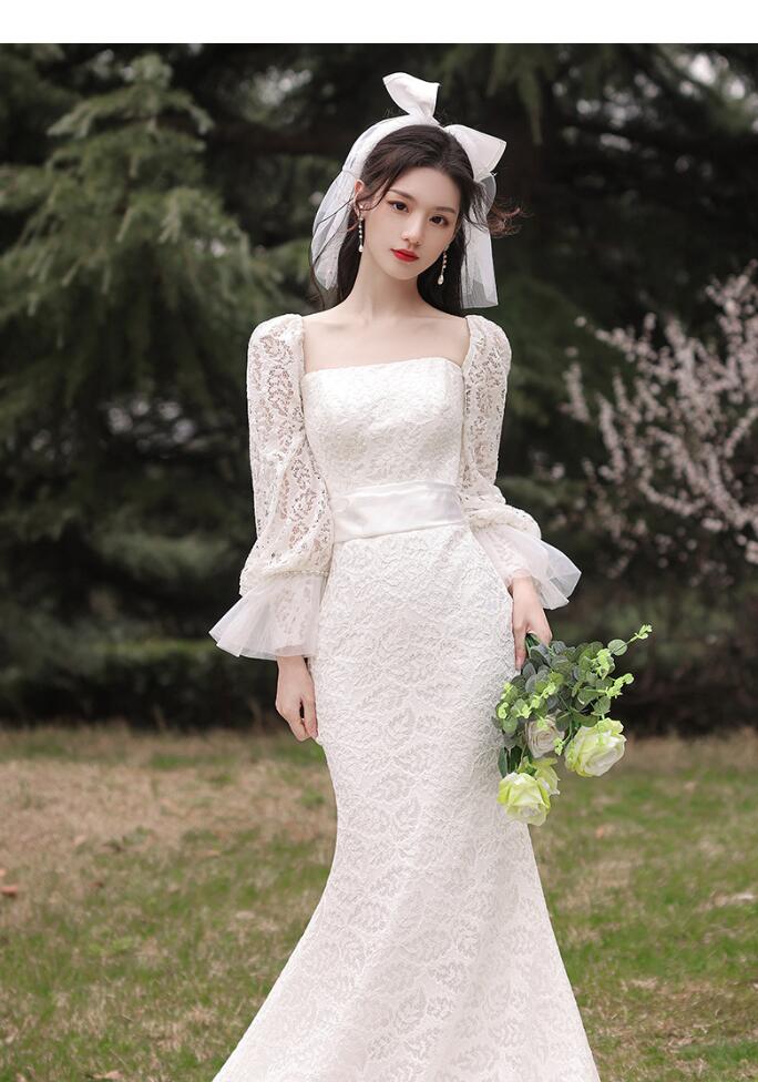 ウエディングドレス マーメイドドレス レース 刺繍 ロング イブニングドレス 演奏会 花嫁 結婚式 披露宴 サテン お呼ばれ ドレス ピアノ発表会 二次会 