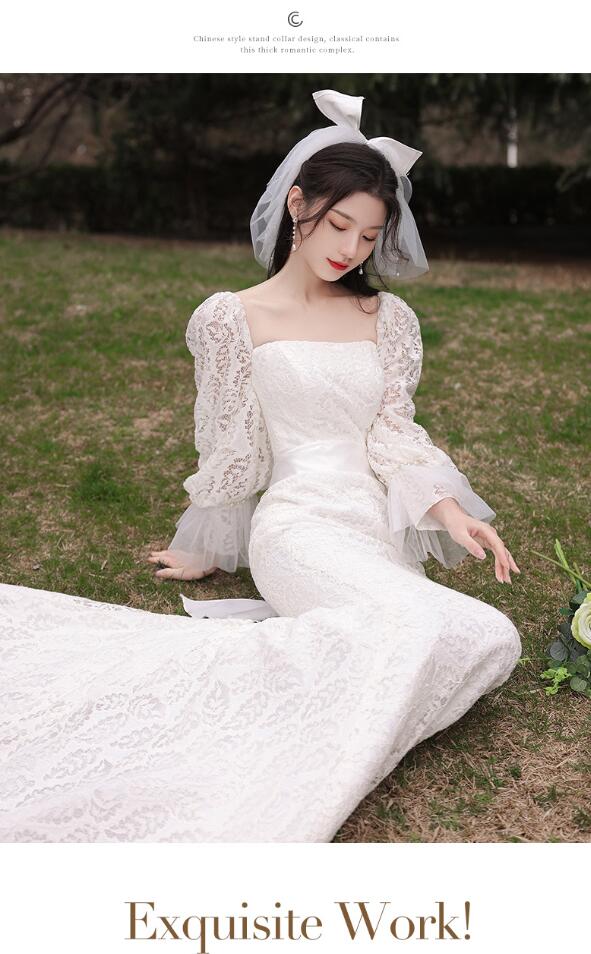 ウエディングドレス マーメイドドレス レース 刺繍 ロング イブニングドレス 演奏会 花嫁 結婚式 披露宴 サテン お呼ばれ ドレス ピアノ発表会 二次会 