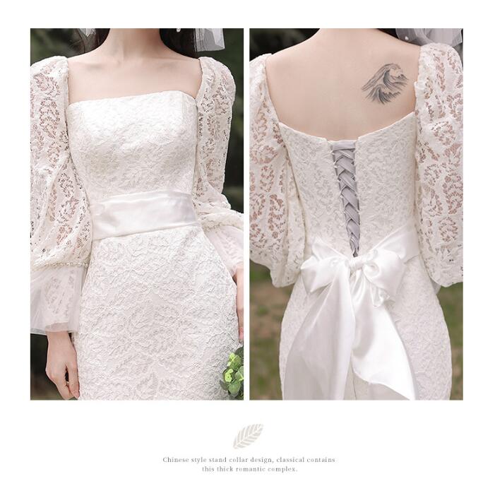 ウエディングドレス マーメイドドレス レース 刺繍 ロング イブニングドレス 演奏会 花嫁 結婚式 披露宴 サテン お呼ばれ ドレス ピアノ発表会 二次会 