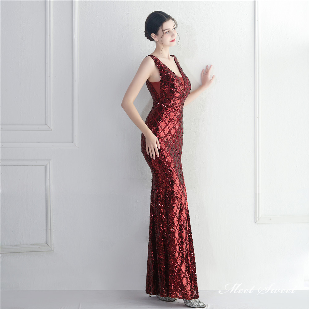 カラードレス マーメイドドレス パーティードレス ノースリーブ スリット イブニングドレス 二次会 ウェディングドレス 結婚式 発表会 スパンキラキラ 