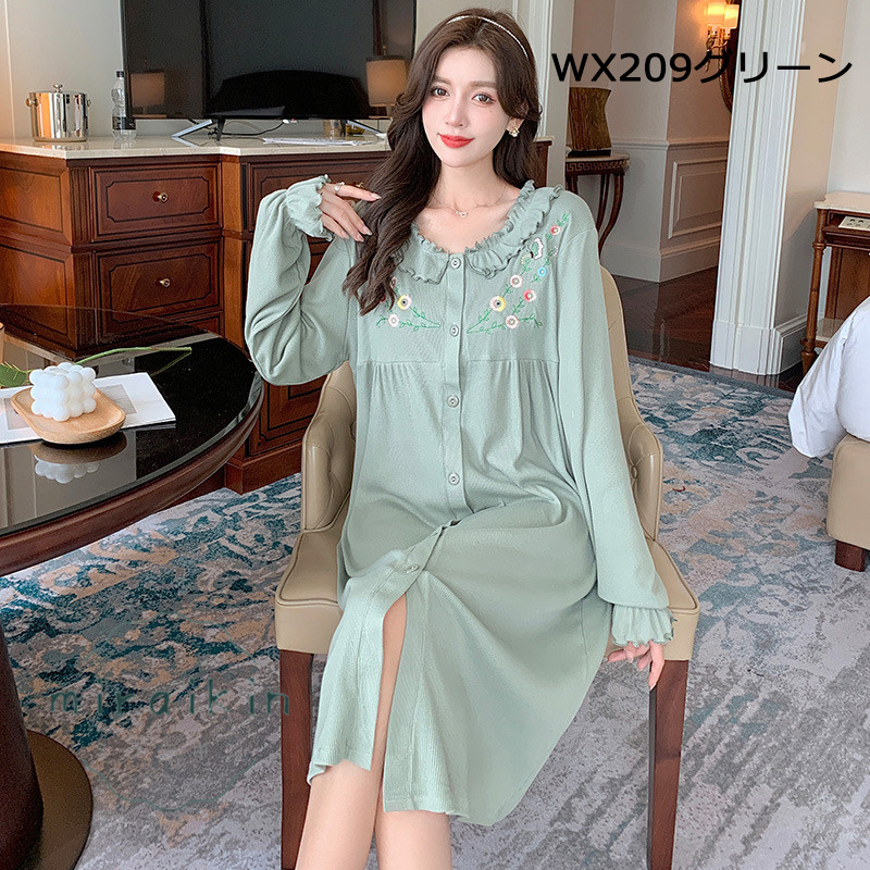 ルームワンピース レディース 部屋着 パジャマ ワンピース ゆったり ロング丈 夏 ルームウェア 秋 春 長袖 寝着 マキシ丈 柔らかめ 可愛い 大人 体型カバー 