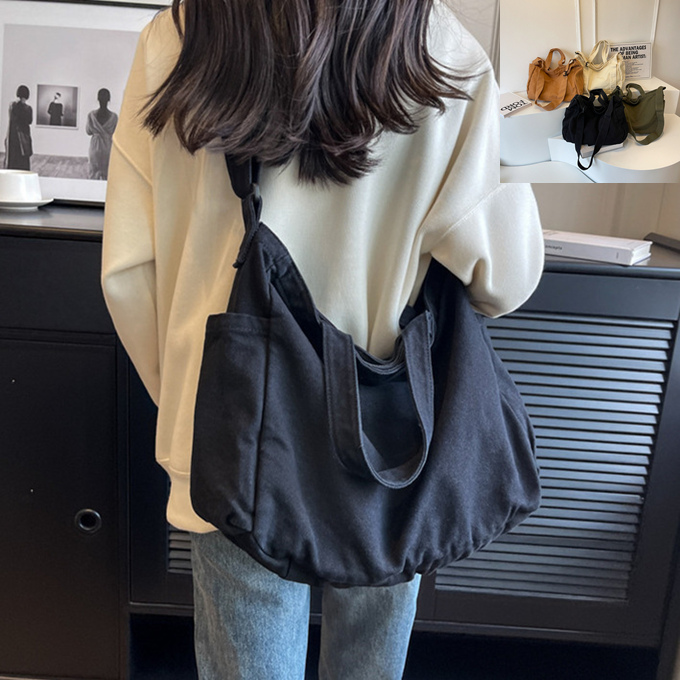 2023 新作 男女兼用 レディース メンズ ショルダーバッグ ポッ 丈夫 コットン 無地 厚手 厚手斜め掛け 頑丈 ドライ キャン帆布 丈夫 綿 肩掛け 綿 大きめ 