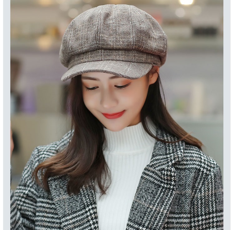帽子 レディース キャスケット 秋冬 キャップ チェック柄 防寒厚い 小顔効果 すっぴん 暖かい 隠し UV 紫外線 